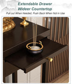 Meditation Buddhist Altar Table, Entry Console Table with Storage, Bamboo Pooja Mandir, Chinese Altar Pooja Table for Incense and Pray(30x30x101cm/12x12x40in)