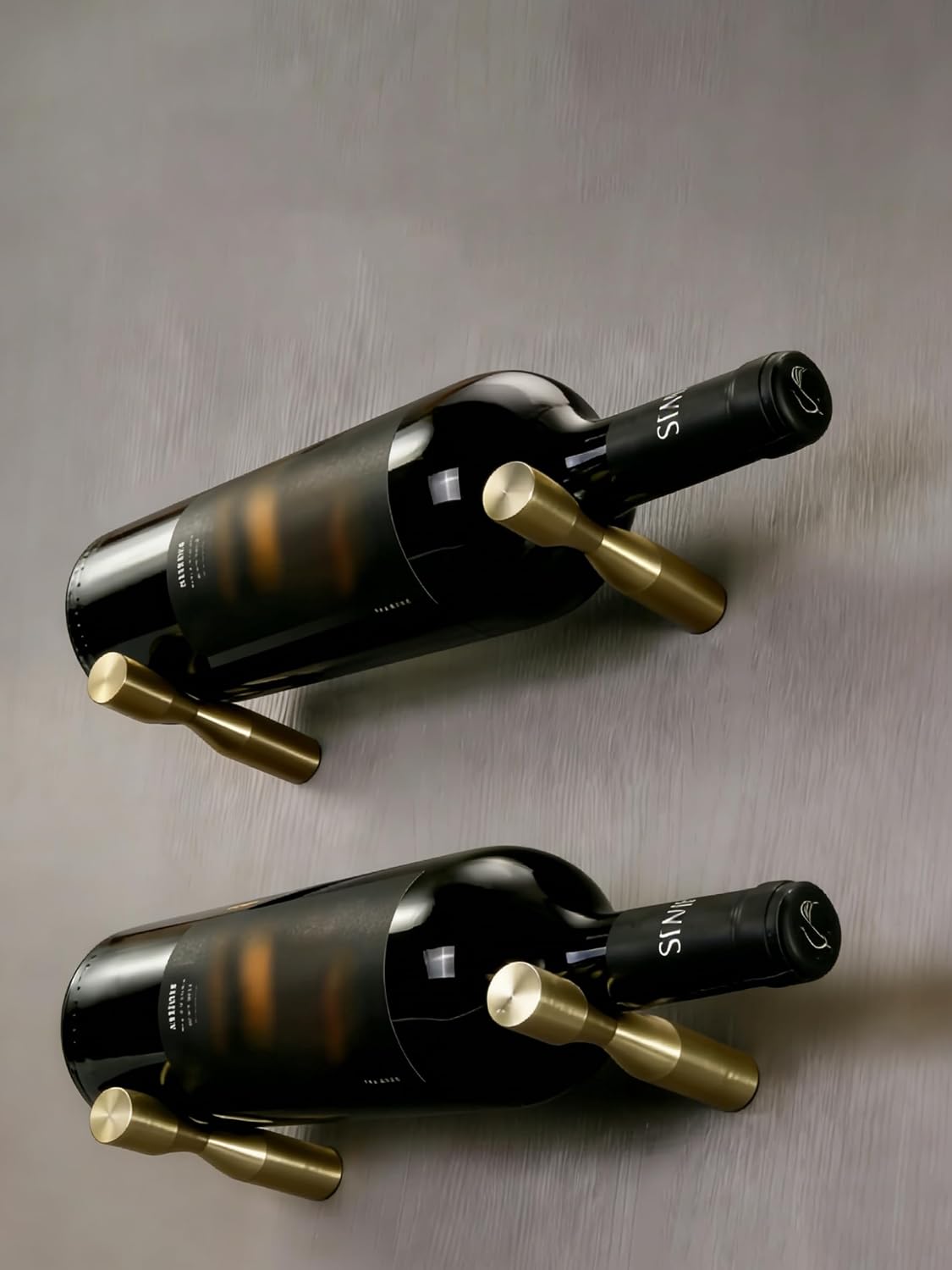 GeLive Gold Wine Pegs for Wall Mounted Wine Bottle Holder Vino Pins for 6 Bottles of Wine Display on Wood Surface Concrete Wall Stylish Wine Rack Modern Wall Wine Storage Aluminum Alloy