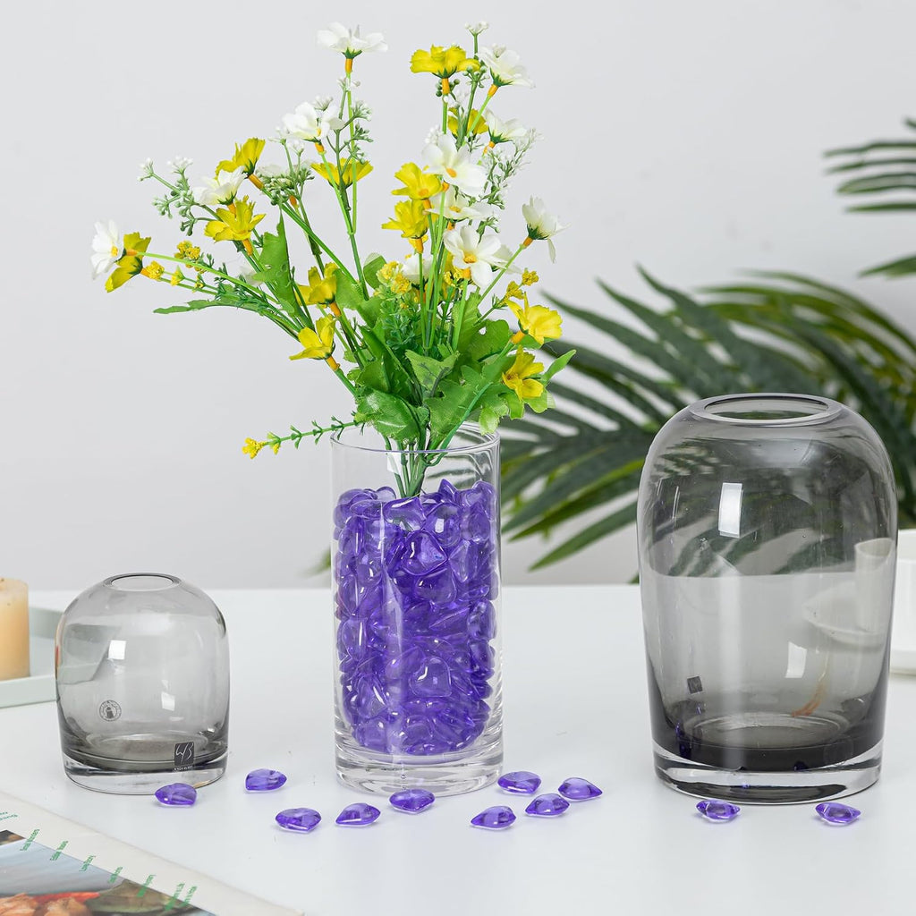 Purple Heart Shaped Acrylic Gems,Vase Fillers,225 PCS | Vase Fillers for Centerpieces, Heart Table Scatter Decorations, Valentine's Day, Wedding, Bridal Shower Party Supplies