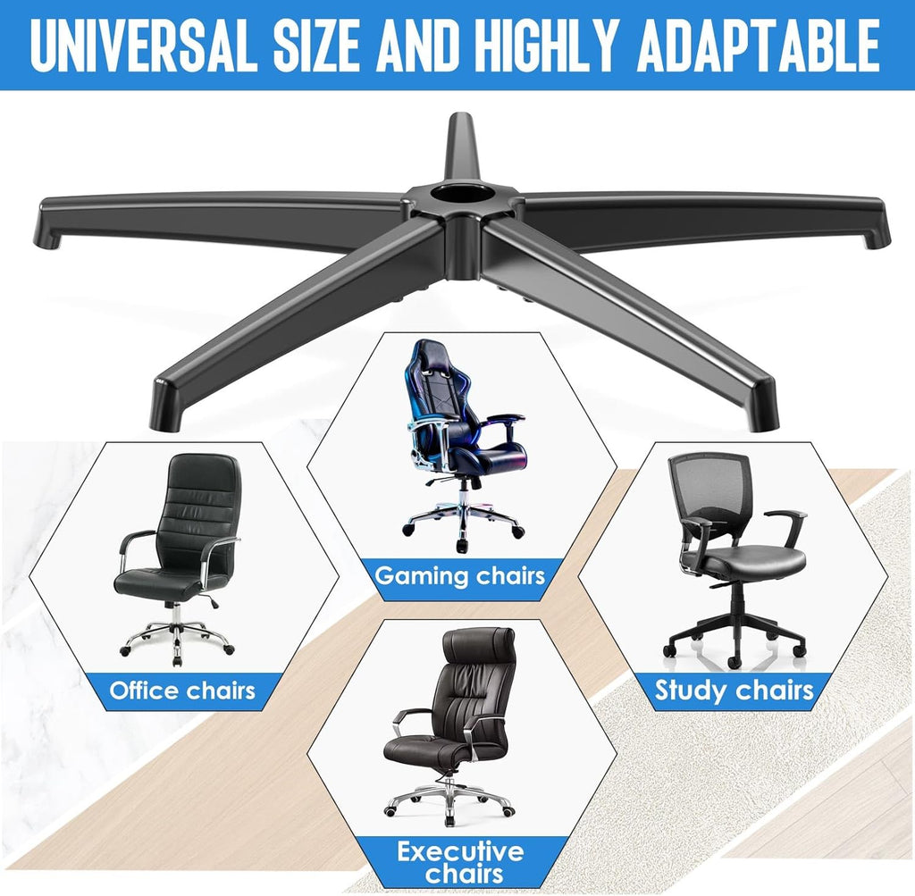 Office Chair Base, Office Chair Base Replacement, 3300 lbs, Metal Desk Chair Base Replacement Parts, Universal Gas Cylinder and Caster Socket