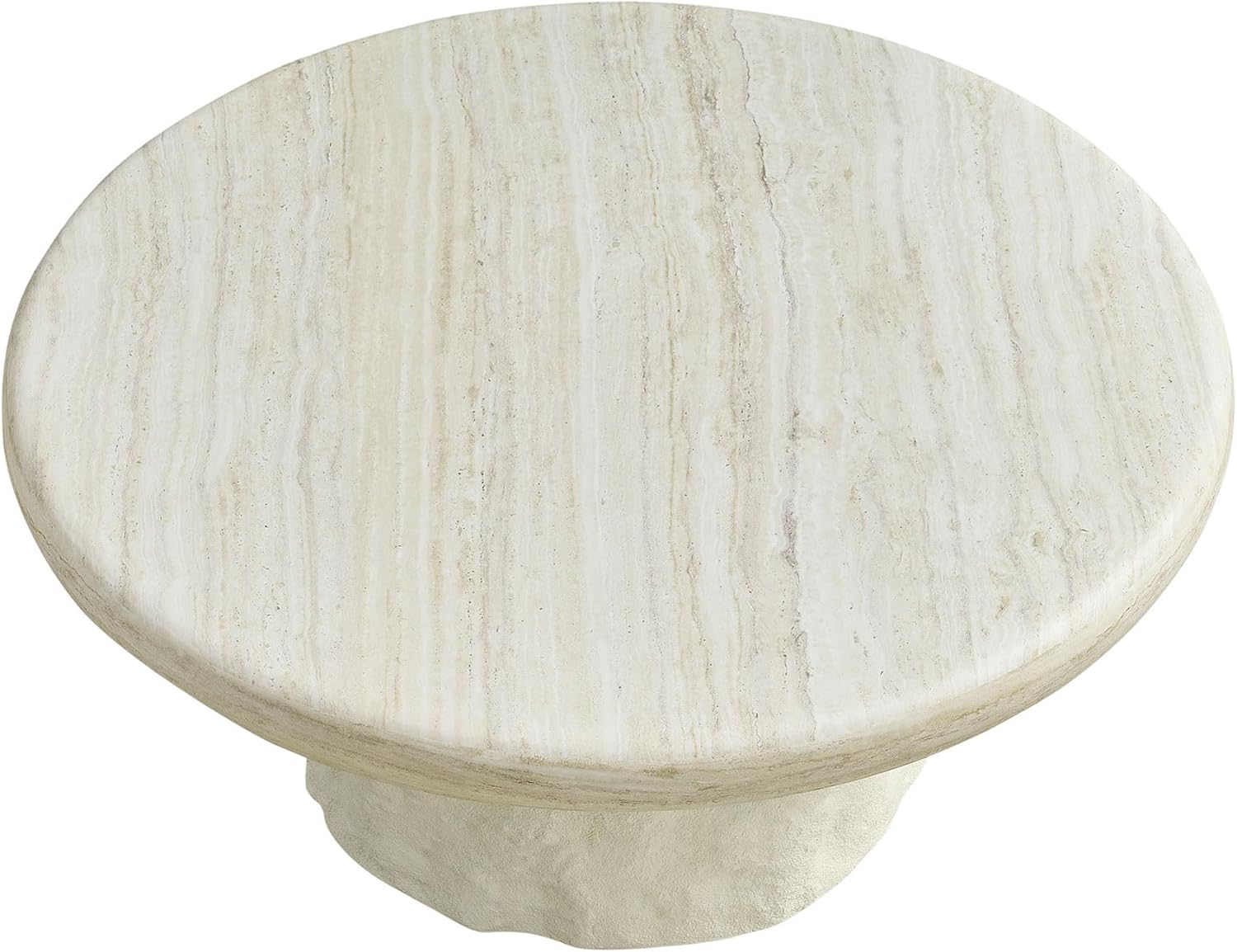 35" Durable Fiberglass Nightstand Couch Side Table with Round Edge Small Bedside Table with Modern Design for Living Room Office, Beige