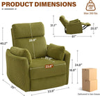 BOSMILLER 360° Swivel Recliner Chair,Nursing Rocking Chair with 2 Pillows for Adutlts,Comfy Rocker Recliners with High Back for Nursery,Living Room,Bedroom