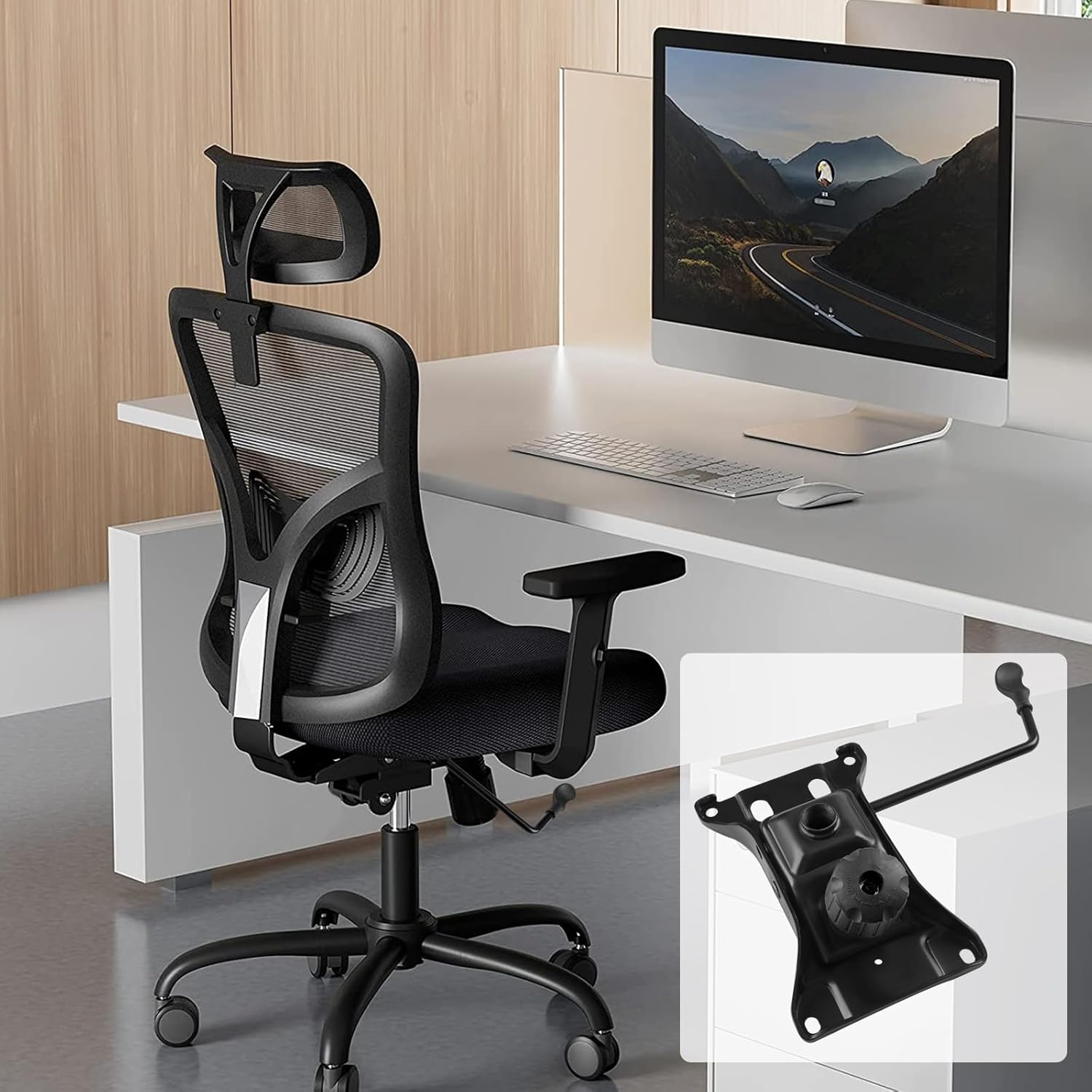 Besitu 500Lbs Office Chair Replacement Parts, w/ 6'' x 10.2" Mounting Holes Chair Base Heavy Duty Plate Swivel Tilt Control Seat Mechanism for Executive and Gaming Chairs