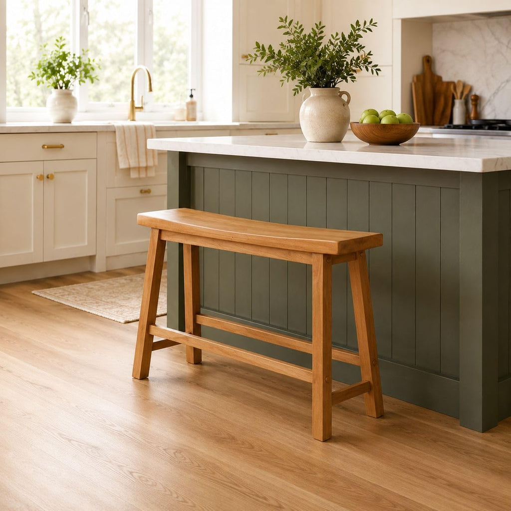 Boraam Sonoma Counter Height Backless Bench - Honey Oak Finish