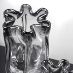 Modern Black Advanced Grey Glass Vase for Flowers, Hand Blown Art Glass Glass vase,Room Decoration and Centerpiece