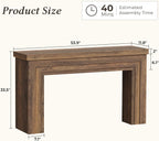 Huuger 54 Inch Entryway Table, Retangular Console Table, Farmhouse Sofa Table Behind the Couch, Long for Entrance, Hallway, Foyer, Living Room, Rustic Brown