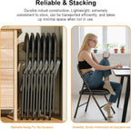 6 Pack Black Folding Chairs with Padded Cushion for Outside, Portable Stackable Commercial Metal Foldable Chairs with Steel Frame for Party Home Events Office Wedding