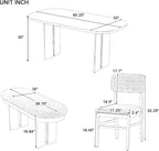 Harper & Bright Designs Dining Table and Chairs Set, 6-Piece Solid Wood Dining Room Set with Bench, Modern Farmhouse Kitchen Furniture for Family Gatherings, Natural