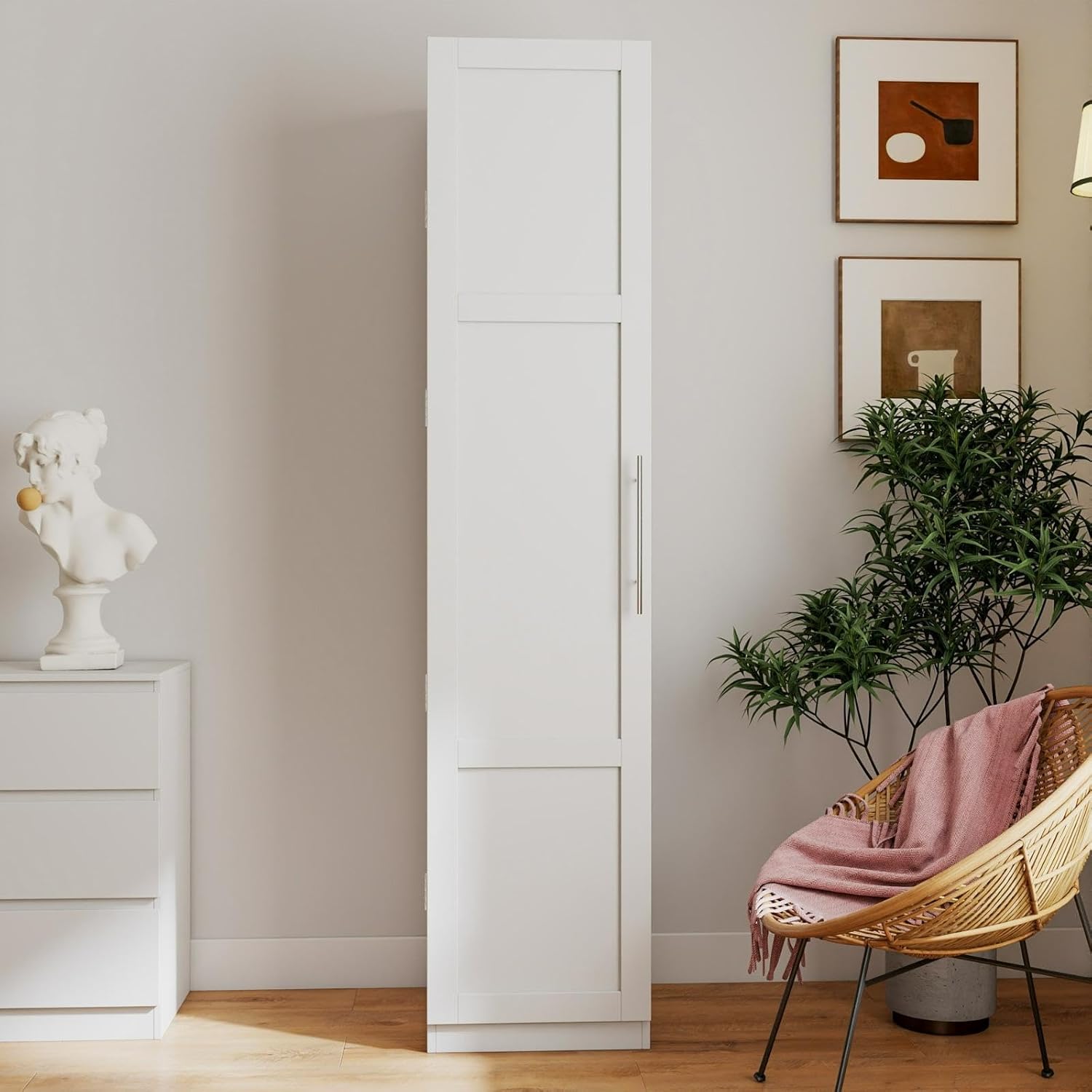 Tall Kitchen Pantry Cabinet with 6 Shelves & 6 Side Racks, 70.87" Storage Cabinet, Freestanding Cupboard for Kitchen, Dining Room, Bathroom, Adjustable Shelving, Modern Design