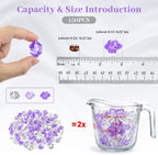 DomeStar 150PCS Fake Ice, Vase Filler Purple Fake Diamonds Plastic Clear Gems Crystals for Table Scatter Decoration