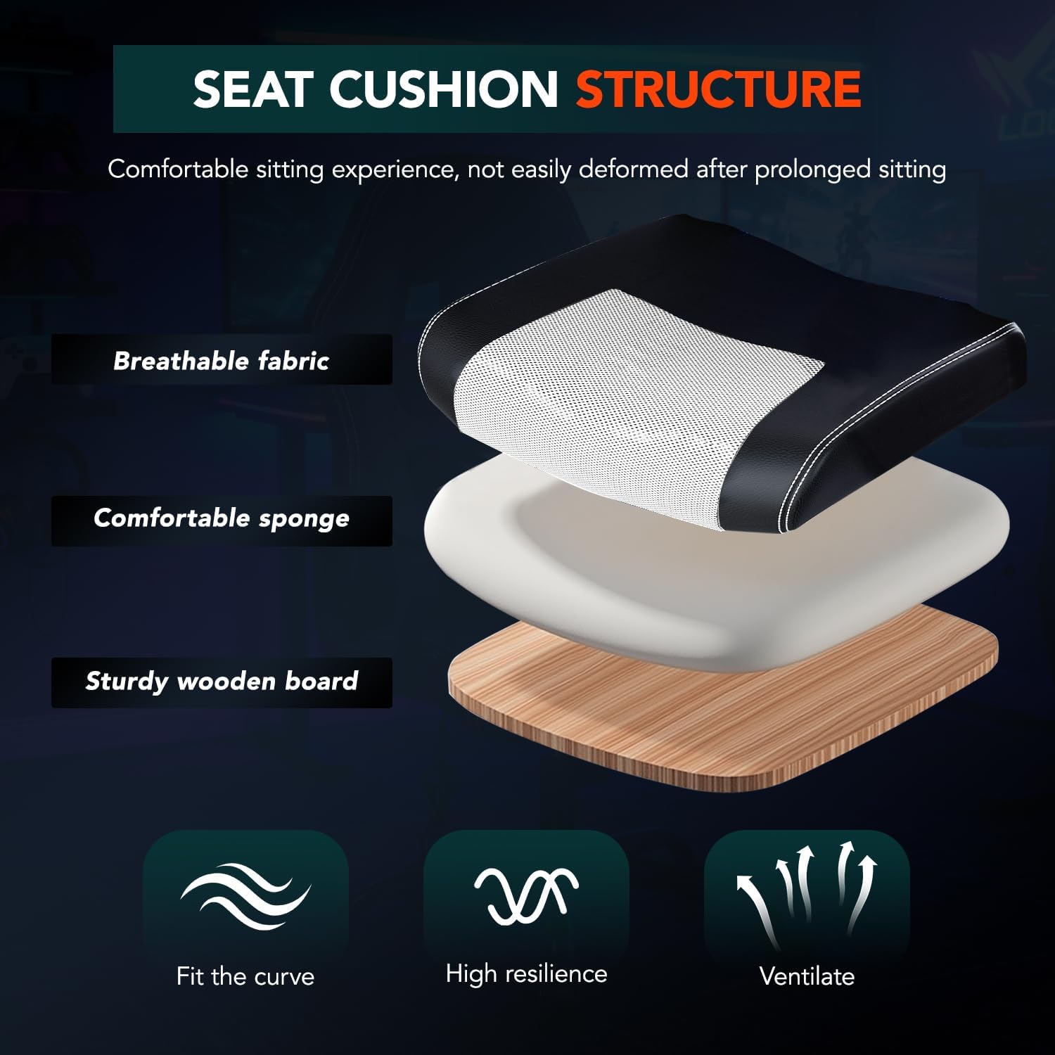 BestOffice Gaming Chair with Massage, Ergonomic Office Desk Chair, Adjustable Lumbar Support & Headrest,Computer Task Chair, 360° Swivel for Adults (White)