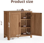Joaxswe Sideboard Buffet Cabinet with Storage, 31.5" Arc-Shaped Credenza with 2 Doors & Adjustable Shelves, Mid Century Modern Coffee Bar Storage Cabinet for Kitchen, Living Room, Entryway, Darkwood
