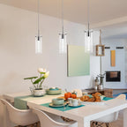 Pendant Ceiling Light Fixture, LED Kitchen Lighting Crystal Pendant Lights Kitchen Island, 1-Light Integrated Kitchen Hanging Light Fixture Modern Island Light with Bubble Glass Three Pack
