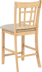 Coaster Home Furnishings - LAVON - 5-Piece Counter Height Dining Set - Oval Extendable Table with Storage & 4 Upholstered Chairs - Dining Room & Kitchen - Light Oak - 106628-S5