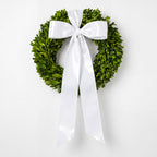 VitalCozy White Wreath Sash for Front Door Blank Satin Tulle Bow Wreath Sash Embroidery Monogram Plain Ribbon Accessories for Xmas Party Yard Doorway Indoor Outdoor Wall (2.56" X 67",Satin)