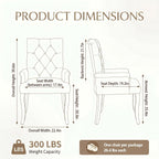 Upholstered Dining Chairs with Arms, Tufted Chenille Kitchen Chairs with Arms, Modern Farmhouse Armchair with Nailhead Trim for Dining Room, Home Office (Gray, 1 Pack)