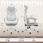 GTPLAYER Computer Chair with Adjustable Footrest, Ergonomic Gaming Chair with Headrest and Lumbar Support, Breathable Mesh Office Chair for Adults, High Back Reclining Desk Chair for Gaming and Office