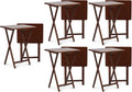 PJ Wood - Folding Wood TV Tray Table - Honey Oak, 10-Piece Set | Rectangular Design, Cross Base, 14.57 in W x 19.09 in L x 26 in H, Indoor Use, Assembly Required, Screwdriver Hammer Needed
