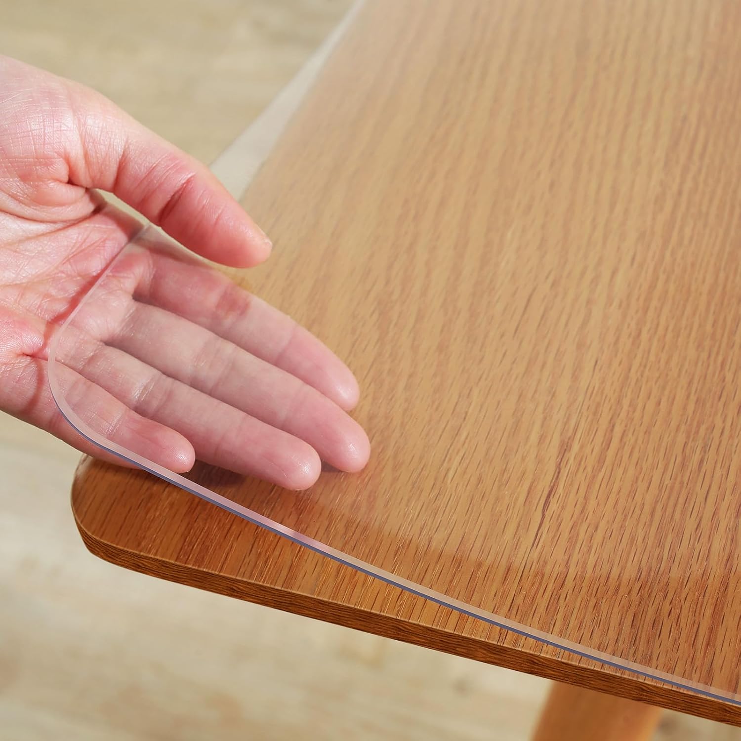 Warmstar Clear Table Cover Protector 24 x 48 Inch, 2mm Thick Plastic Table Cover Rectangle,PVC Clear Table Protector,Desk Protector Mat for Kitchen, Dresser, Writing Desk，Dining Room Table