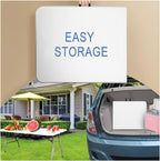 6FT Folding Table, Portable Fold-in-Half Plastic Utility Table with Carrying Handle, Heavy Duty Indoor Outdoor Dining Picnic Camping Party Table, Waterproof & Scratch Resistant, White