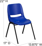 Flash Furniture 5 Pack HERCULES Series 440 lb. Capacity Kid's Navy Ergonomic Shell Stack Chair with Black Frame and 12" Seat Height