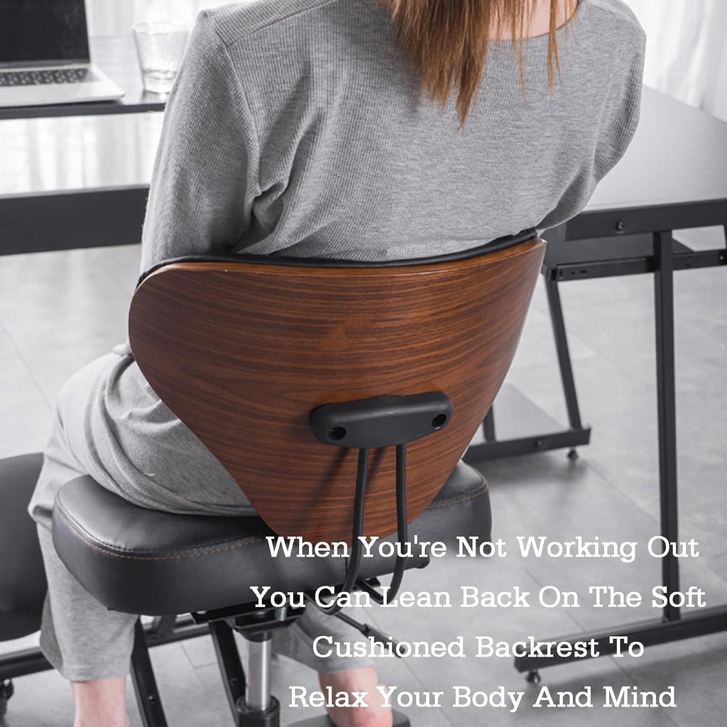 Rolling Ergonomic Posture Chair,Kneeling Chair with Backrest,50-60cm Adjustable Positions,Back Support for Office Home Classroom