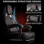 VITESSE Big and Tall Gaming Chair 400lb Capacity with Footrest, Racing-Style High Back Video Game Chair for Adults, PU Leather Computer Chair with Oversized Headrest for Gaming and Work