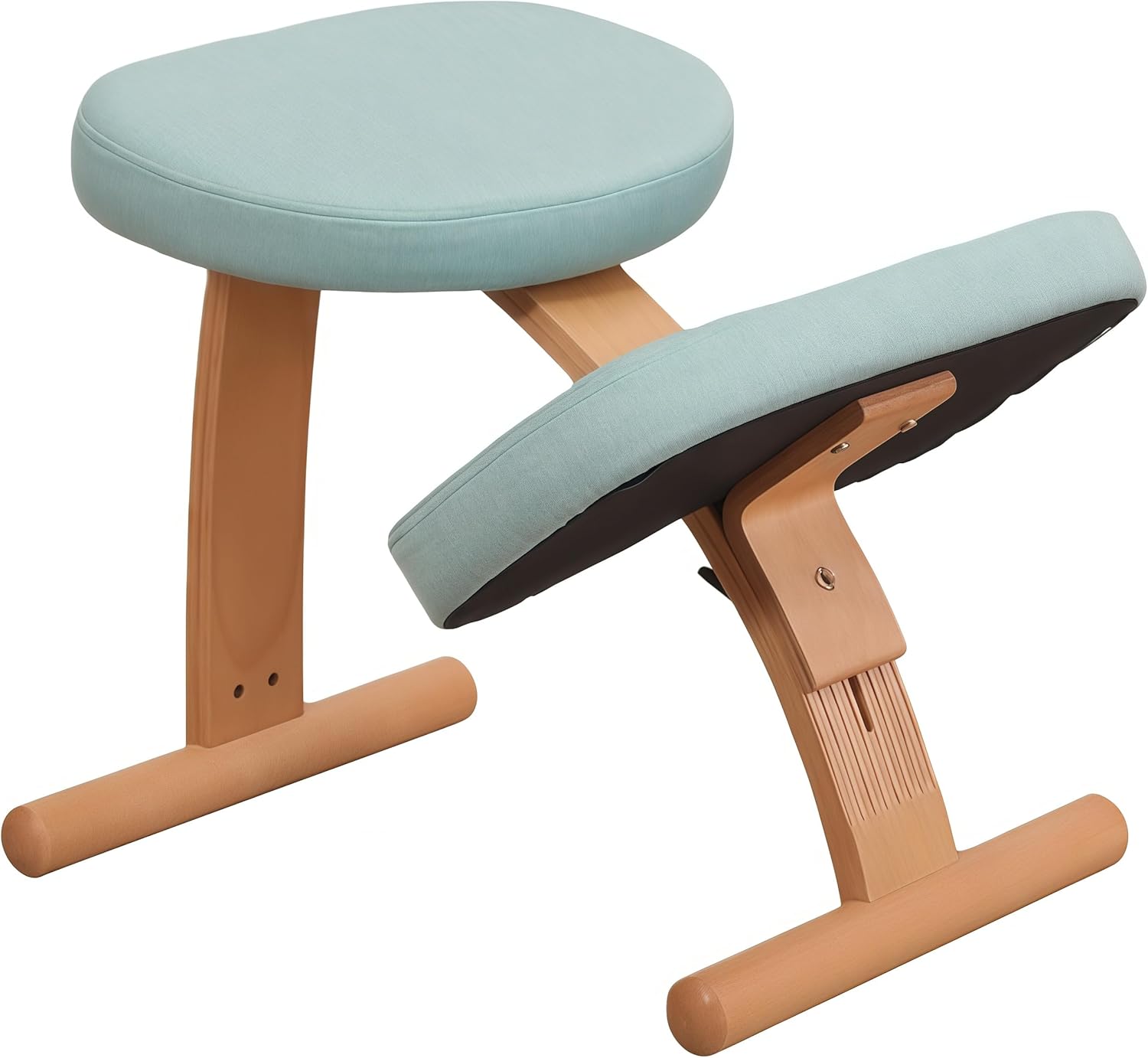 Adjustable Ergonomic Kneeling Chair with Padded Seat and Backrest, Posture Correcting Knee Chair for Office Desk, Comfortable Floor Sitting Alternative (Blue)