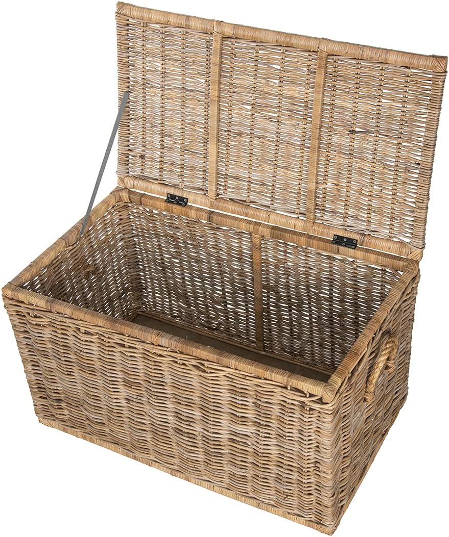 Kouboo Rattan Kobo Decorative Storage Trunk with Lid, Large