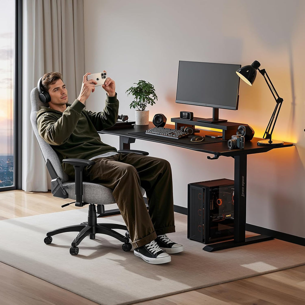 Anda Seat Phantom 4 Pro PVC Leather Gaming Chairs for Adults - Large Wide Seat Gamer Chair with Dynamic Lumbar Support, Ergonomic Video Game Seats with Magnetic Headrest - 3D Armrests, Royal Black