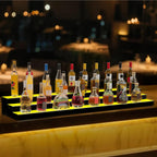 VEVOR LED Lighted Liquor Bottle Display, 3 Tier 70 Inch, Illuminated Home Bar Shelf with RF Remote & App Control, 7 Static Colors, Acrylic Lighted Whiskey Shelf for 52 Bottles, Powered by Adapter Only