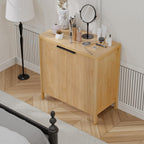 HOMMPA 31.5'' Sideboard Buffet Cabinet with Storage Fluted Sideboard Buffet with Adjustable Shelves Coffee Bar Console Table Cabinet for Hallway Entryway Living Room or Kitchen Natural