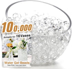 100,000 Clear Water Gel Beads for Vases, Transparent Water Gel Beads for Vase Filler, Candles, Wedding Centerpiece Floral Decorations