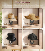 Cowboy Hat Stand, Hat Display Stand Tabletop, Western Horseshoe Decor, Cowboy Hat Rack, Cowboys Gifts for Men, Western Stuff, Desk Hat Rack for Fedora, Sun Hats, Straw Hats, Iron, Black, 2 Packs