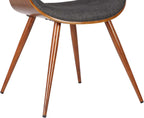 Armen Living Butterfly Mid-Century Dining Chair in Walnut Finish and Charcoal Fabric - Set of 2