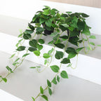 alyptus Fake Pothos Hanging Plants – 33" Set of 2 Faux Ivy Vines with Pots Realistic Silk Devil’s Ivy for Indoor Décor Low Maintenance Artificial House Plants for Home Bathroom or Office - Green