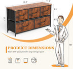 SMUG 5 Drawer Side Table with Tray, Portable Metal Frame with Adjustable Feet, Wood Stand for Office