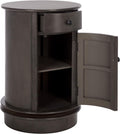SAFAVIEH Furniture - Tabitha 1-Drawer Accent Table - Black - Solid Wood - Farmhouse Storage Design - Ideal for Living Room, Entryway, Home Office, 17.7"W x 17.7"D x 26"H - Fully Assembled (AMH5712H)