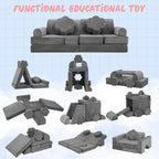 Modular Play Sofa 14-Piece Foam DIY with Washable Velvet Cover 100% Stain Removal Easy Assembly for Active Playroom Seating and Creative Space Design