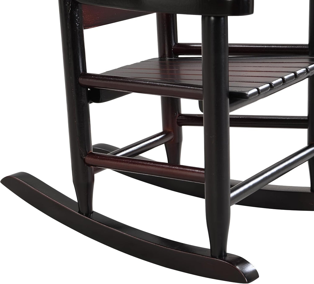 Kids Rocking Chair: Solid Hardwood Construction with Slatted Backrest for Children 3-10 Years - Indoor Outdoor Use for Living Room Playroom Balcony & Porch