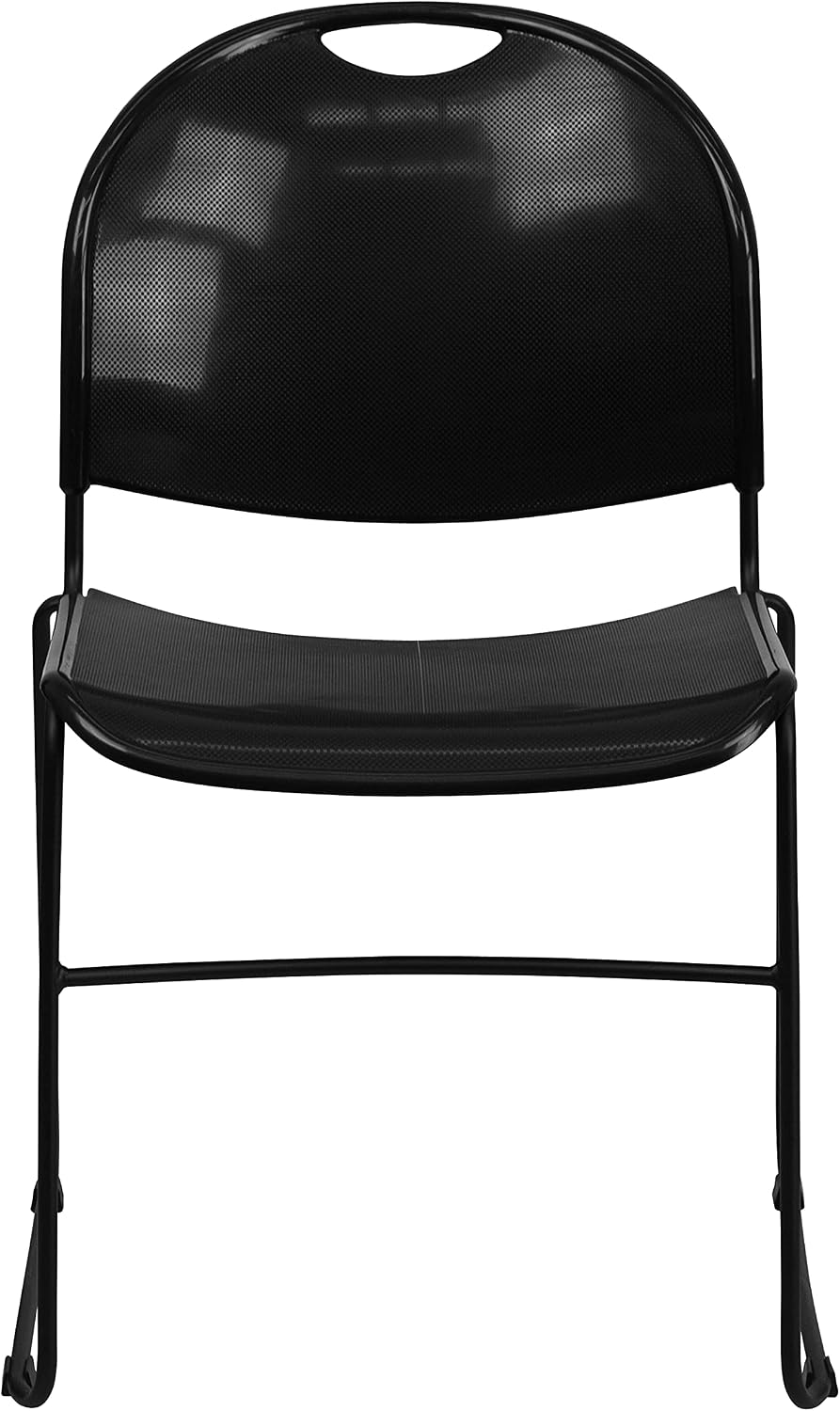 EMMA + OLIVER Black Ultra-Compact School Stack Chair - Office Guest Chair/Student Chair