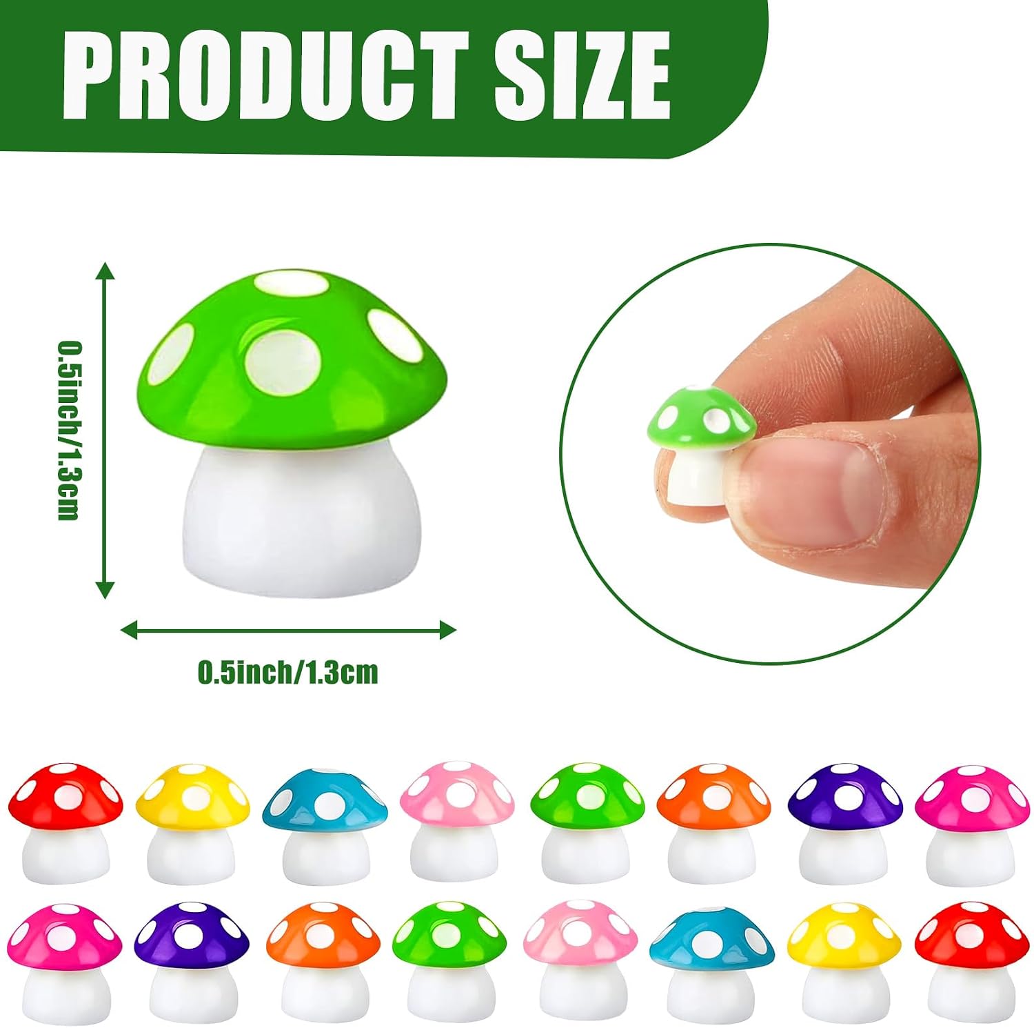 JUNEBRUSHS 120 Pcs Mini Resin Mushroom Colorful Fake Mushrooms Tiny Resin Mushroom Miniature Mushroom Figurines Mushroom Ornaments for Fairy Garden Landscape Crafts Party Favors