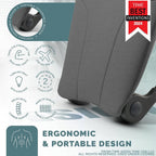 READY ROCKER Ultra| Adjustable Ergonomic Portable Rocker | Back Pain Relief & Relaxation | Back & Lumbar Support for Chair | Lightweight & Portable | 4.0 Model (Dove)