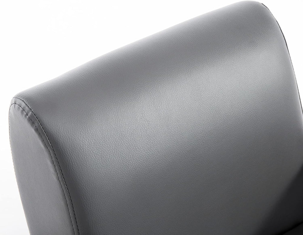 Qaba Kids Sofa Rocking Chair with Side Pocket, PU Leather Toddler Armchair for Children Grey