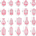 BEAHOT Bud Vase in Bulk - Flower Vases for Wedding Decorations, Glass Vase for Table Decorations, Small Vase for Home, Mother's Day, Centerpieces, Party, Office (32pack,Pink)