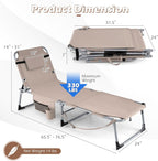 GYMAX Tanning Chair, 3 in 1 Sun Bathing Lounge Chairs with Face/Arm Holes & Side Pocket, Portable Lightweight Face Down Layout Tanning Chair for Outside, Beach, Backyard, Poolside (1, Sand)