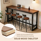 41 Inch Narrow Bar Table with Solid Wood Top - Tall Counter Height Dining Bar Table on Metal Frame, Saving Pub Table for Kitchen,Living Room,Behind Couch or Coffee Shop(Chair Not Included)