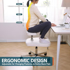 Meditation Chair Ergonomic Cross Legged Chair ADHD Chair with Wheels,Kneeling Chair for Office and Home,ADHD Chairs for Adults(White)