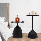 Round Side Table Set, Modern End Tables Metal Nesting Tables with Sanding Processes, Livingroom Sofa Side and Console Table Pedestal Table Nesting Coffee Tables for Living Room, Bedroom, Balcony Etc