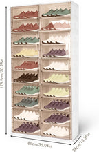 10 Tiers 40 Pairs Collapsible Shoe Rack Organizer with Doors Large Plastic Folding Shoe Cabinet for Closet Entryway Living Room